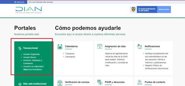 PORTAL TRANSACCIONAL DIAN
