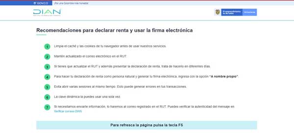 RECOMENDACIONES PARA DECLARAR RENTA Y USAR LA FIRMA ELECTRONICA